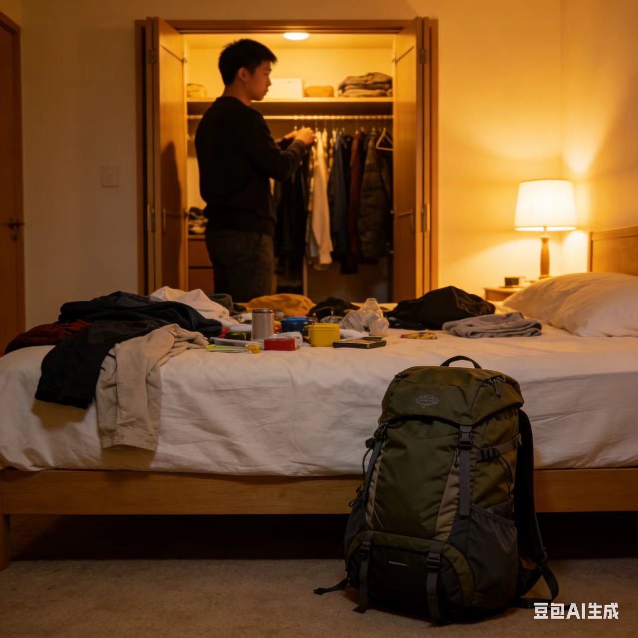 大容量旅行双肩背包可扩容设计能装衣物日用品短途出行无忧